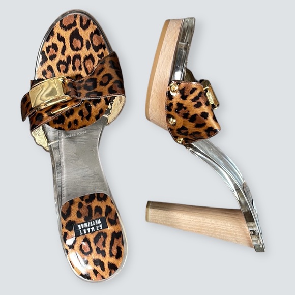 Stuart Weitzman Shoes - Stuart Weitzman Clear Bottom Animal Platform Slides